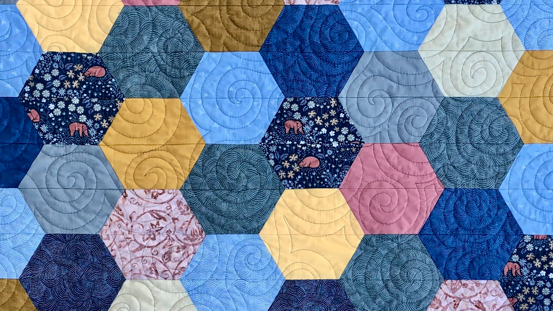Free Quilt Pattern - Happy Half Hexagon Quilt