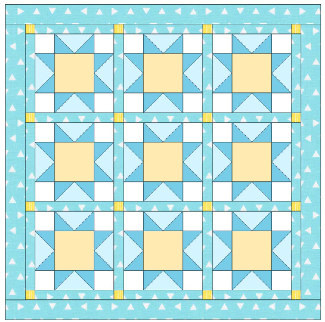 Step 2 - framing up a quilt panel using a patchwork border