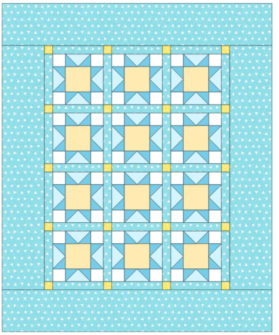 diagram of a throw quilt