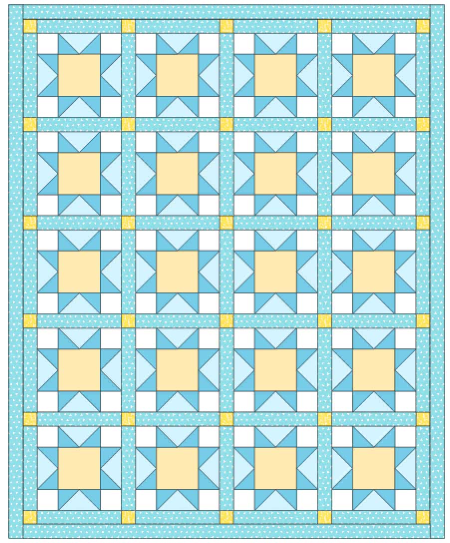 diagram of a throw quilt