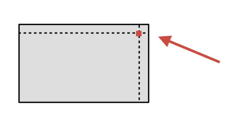 diagram of a corner with an arrow pointing to it