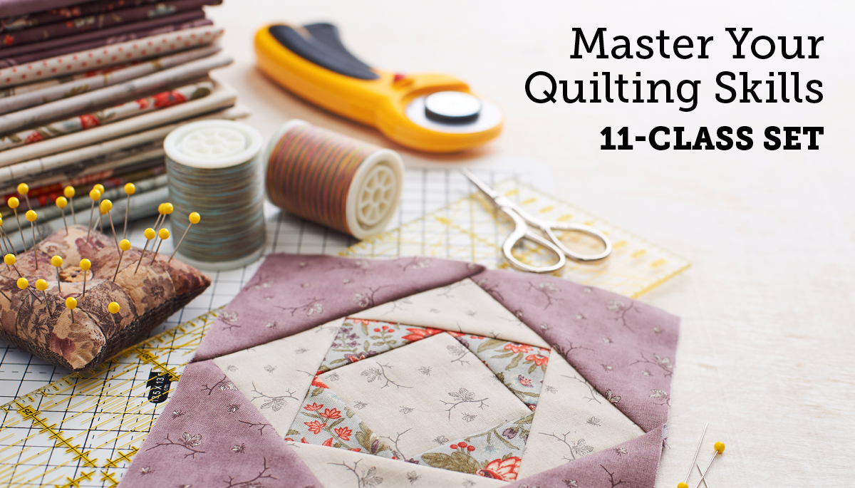 Quilt square with quilting items