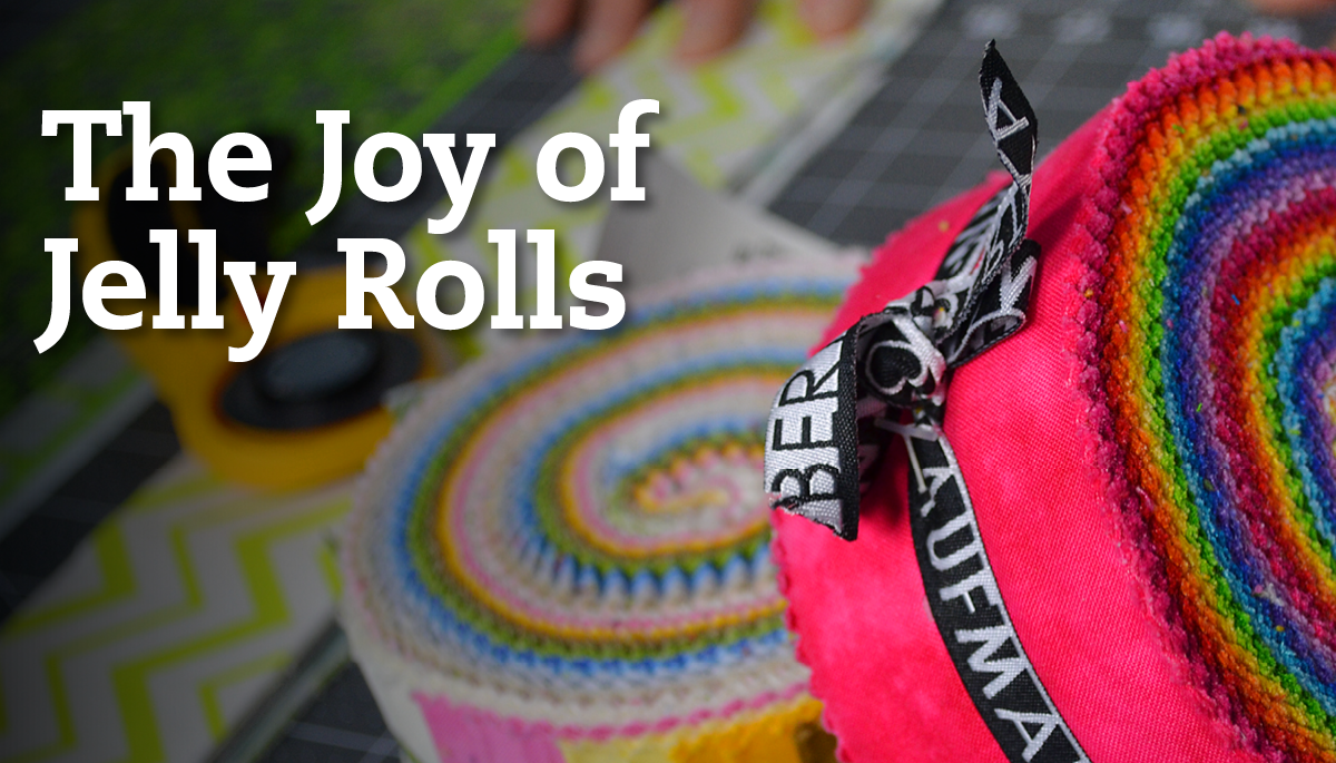 Two colorful tied Jelly Rolls