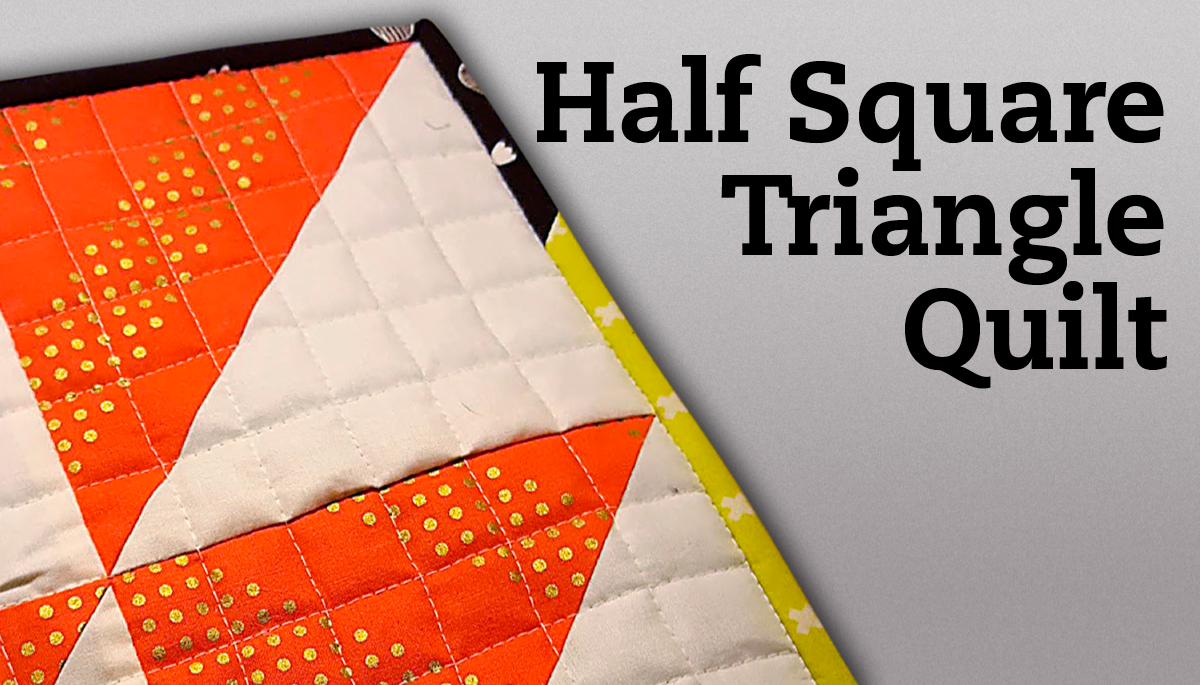 Orange and white half square triangles