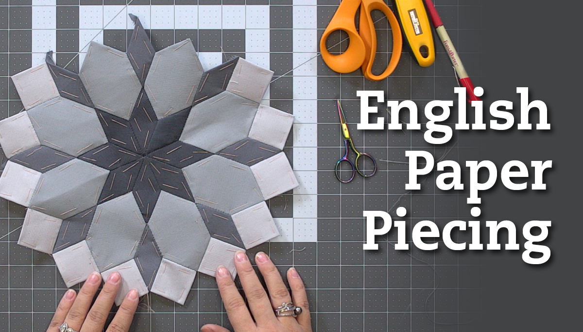 Grey and white English paper piecing