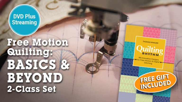 Free Motion Quilting: Basics & Beyond 2-Class Set + FREE Bookproduct featured image thumbnail.