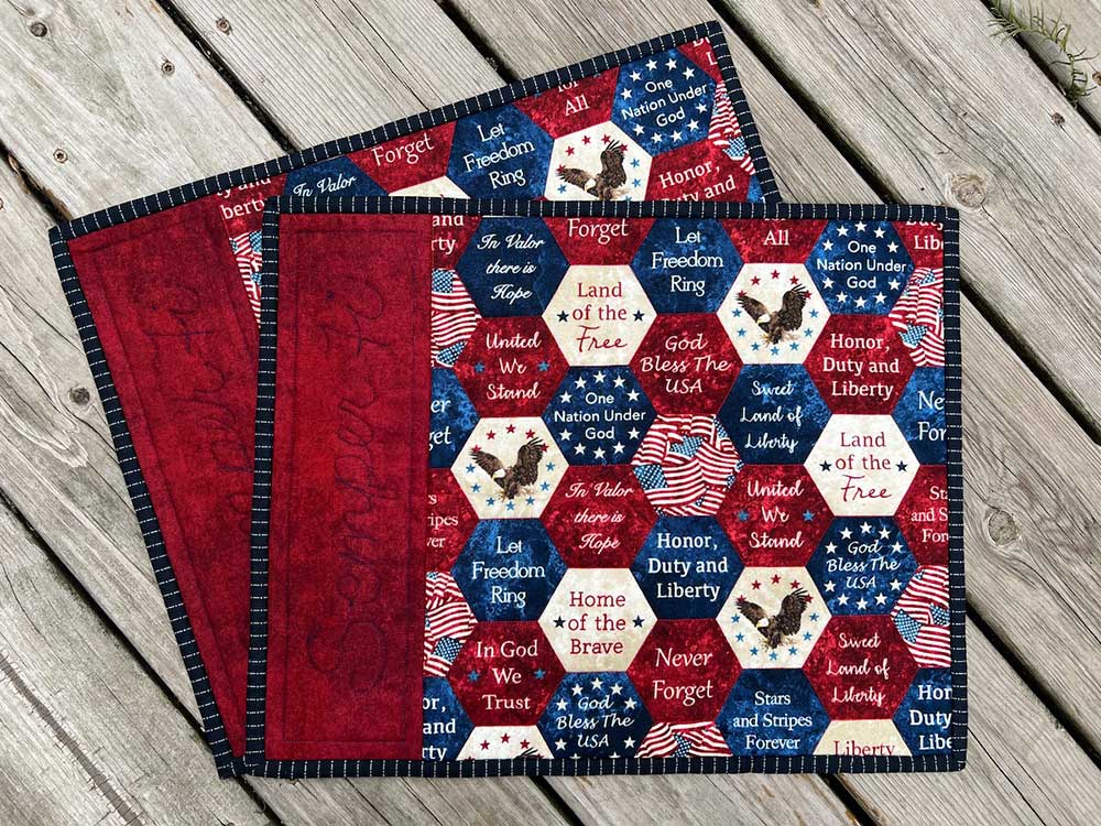 quilt with America themed pieces