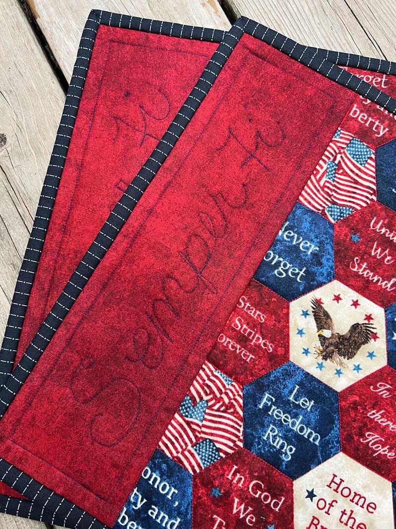 America themed quilt with Semper Fi stitching
