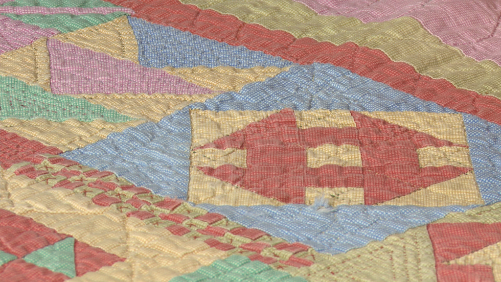 Close up of a quilt