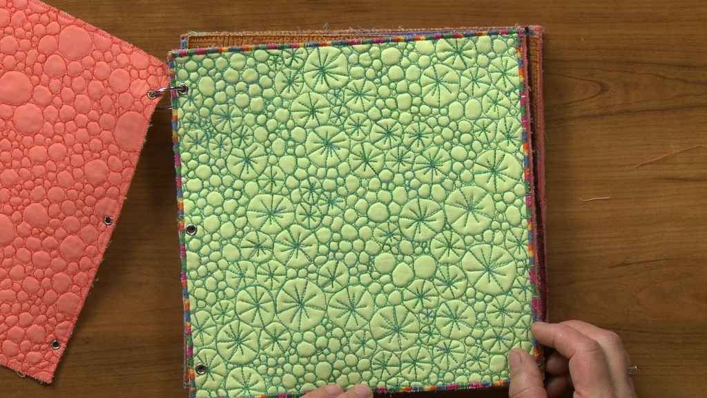 Binding of fabric with quilting