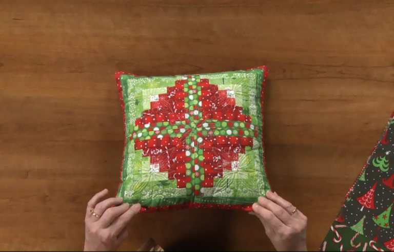 Red and green pillow cover