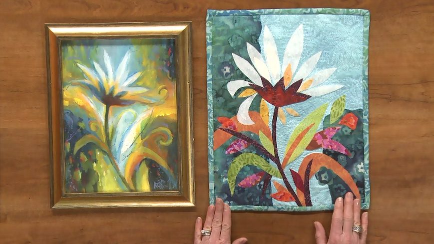 Flower quilt and matching painting