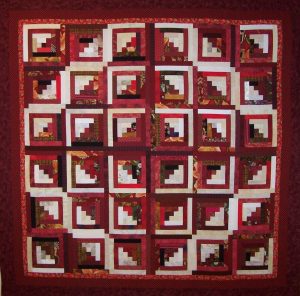 Red and white quilt