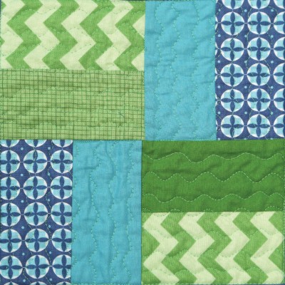 Green and Blue Fabric Pieces