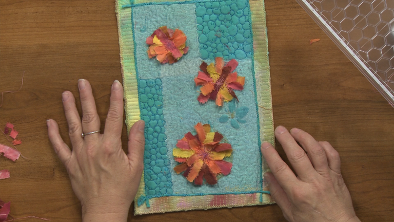 Quilted flower embellishments