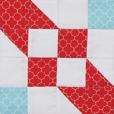 Red, Blue and White Quilt Squares