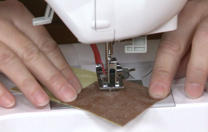 Sewing a fabric square