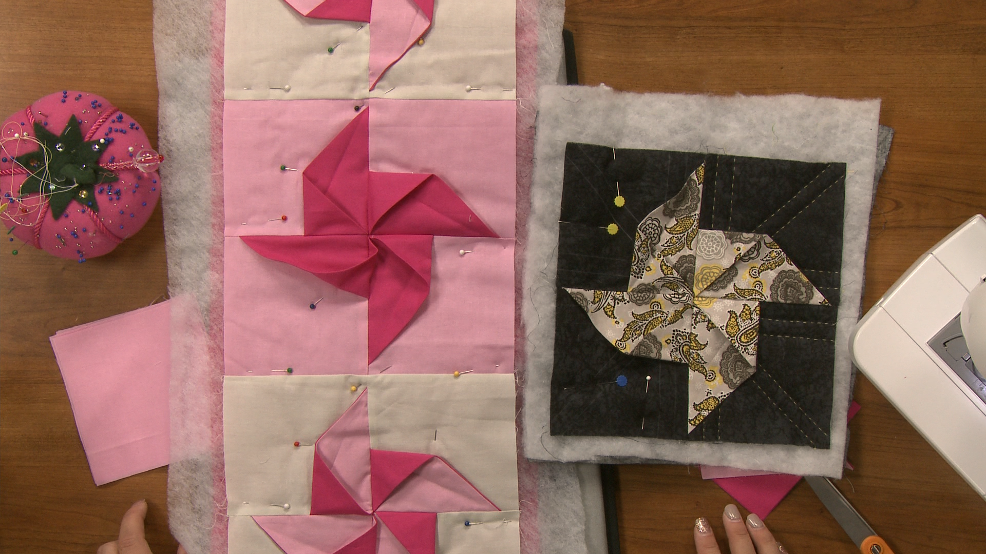 3D Quilting pinwheels