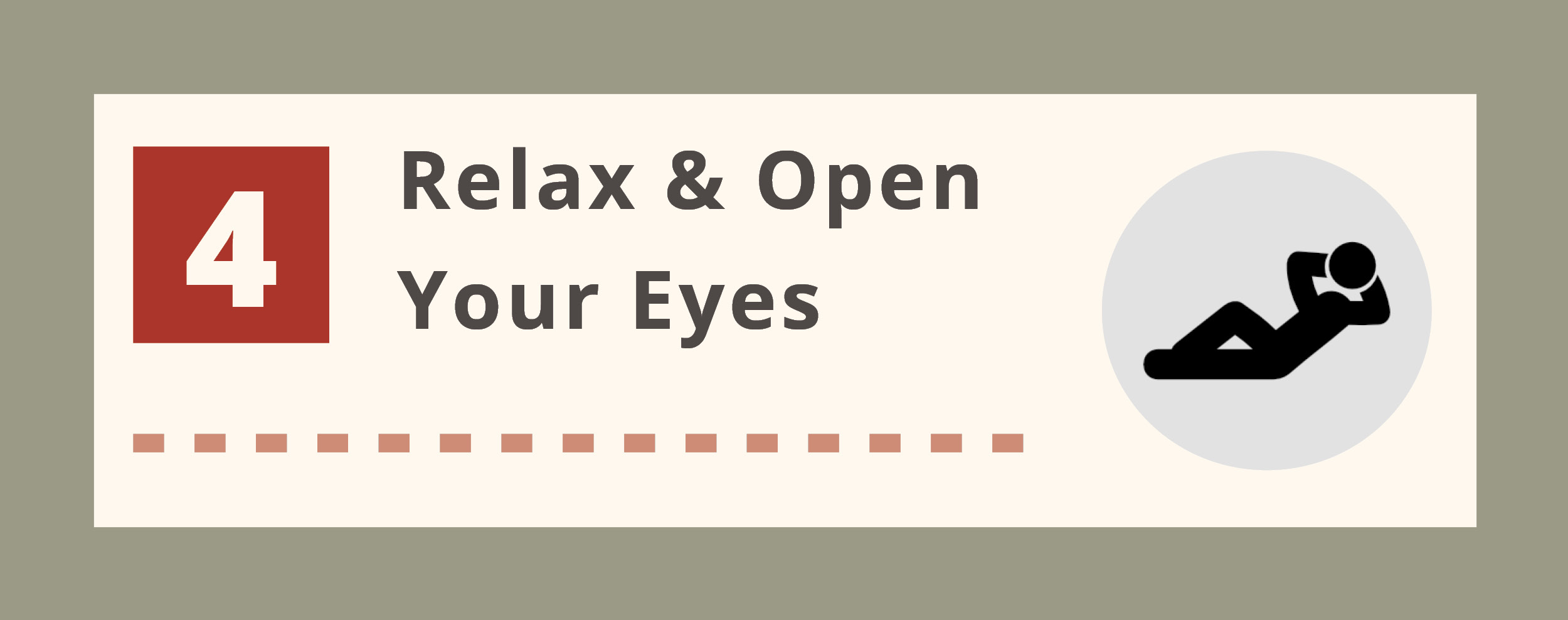 Relax and open your eyes text