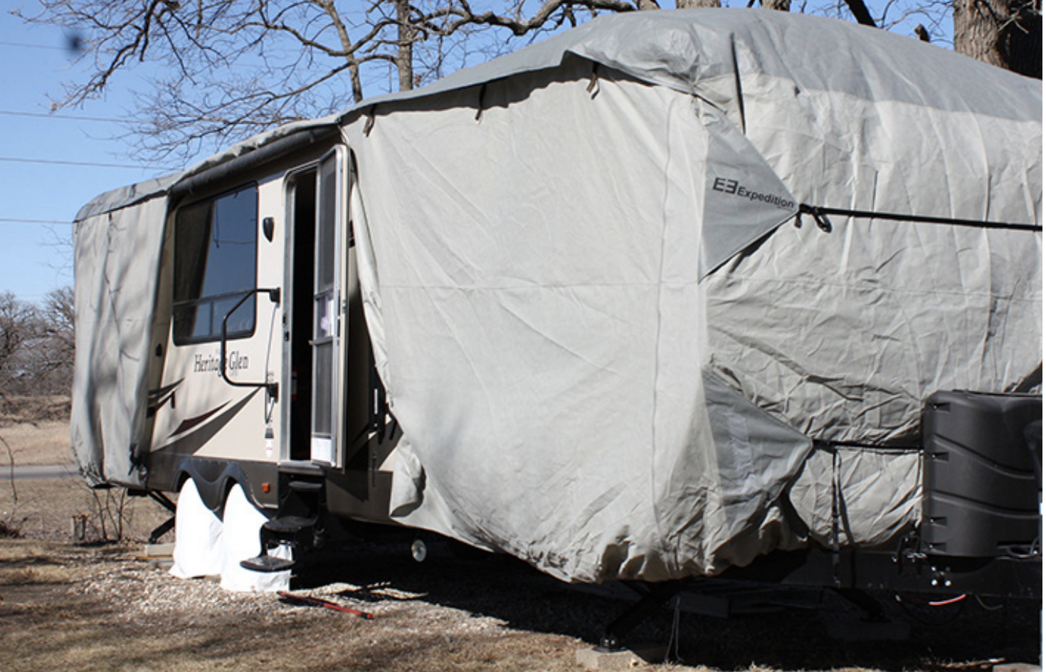 RV covered for winter