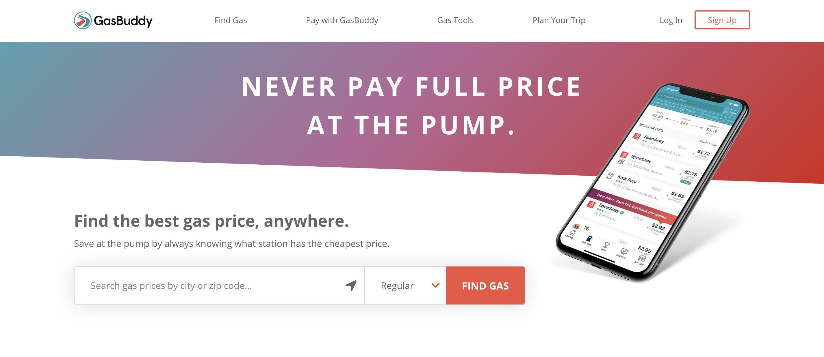 Gas Buddy Website 