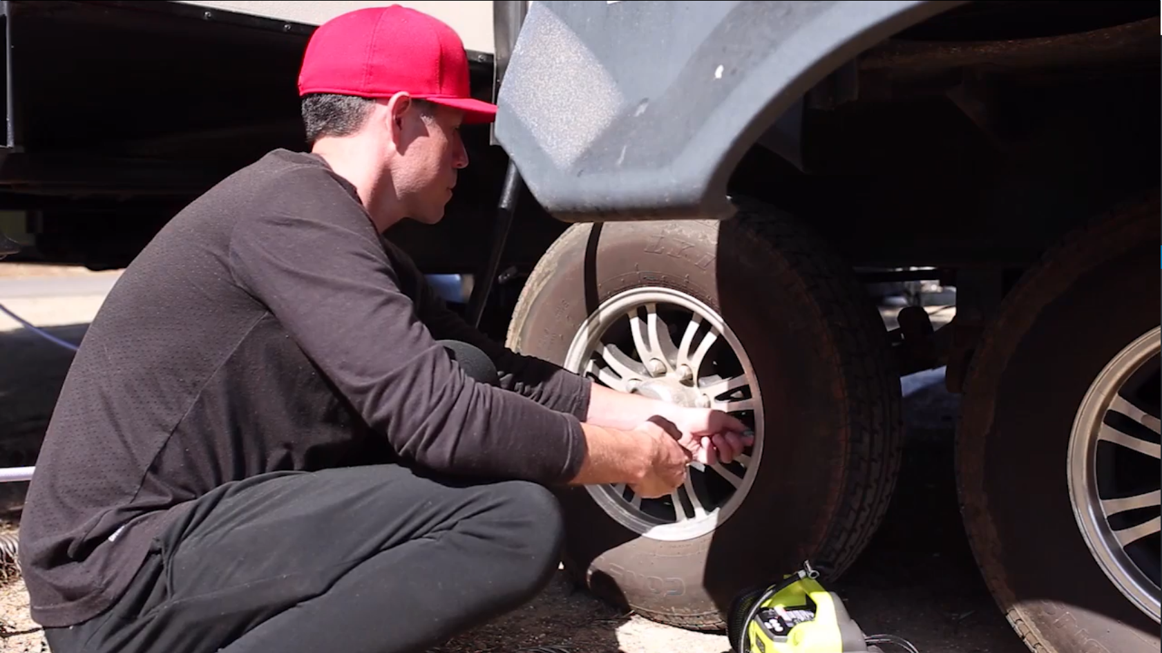 Checking tire pressure