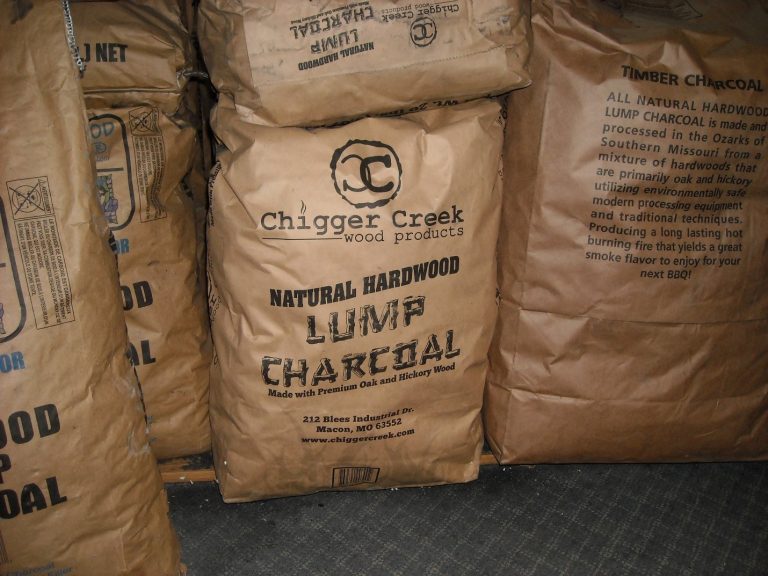 Bags of lump charcoal