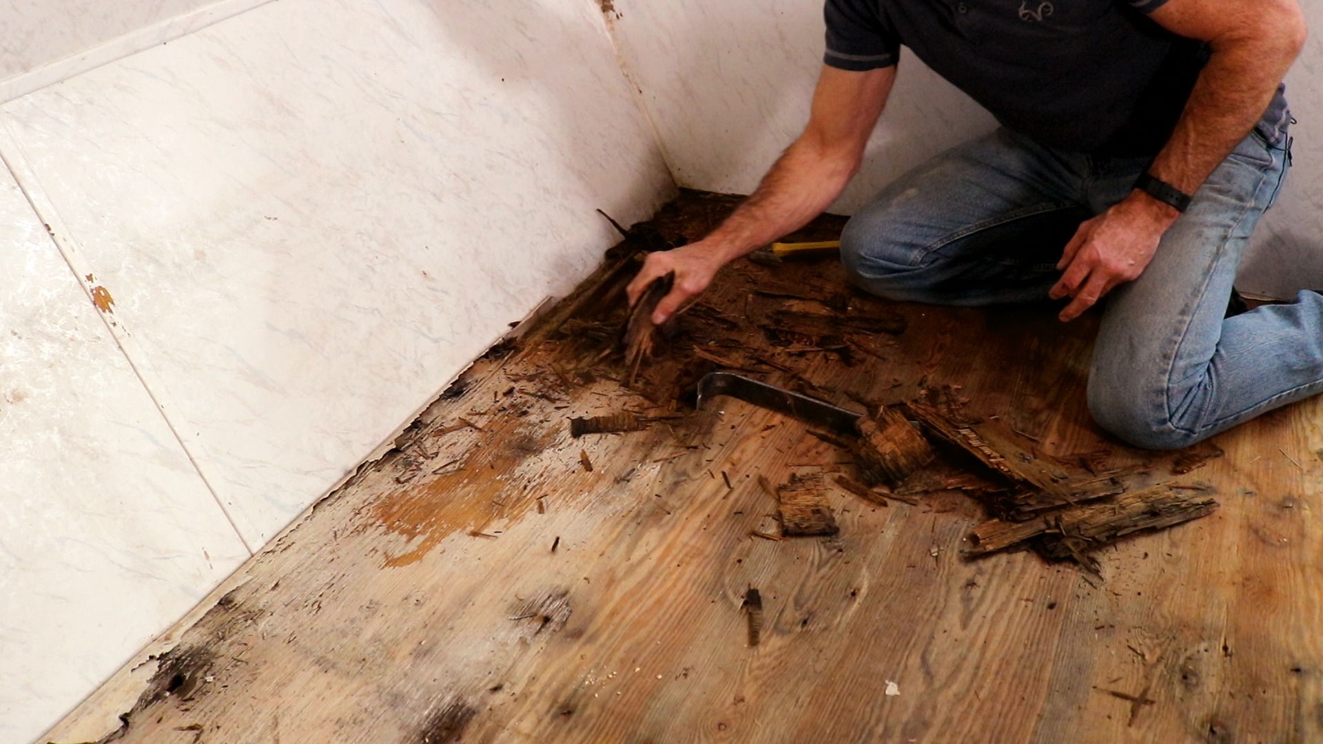Peeling up wood floor