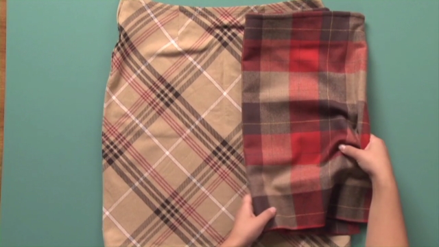 Two pieces of plaid fabric