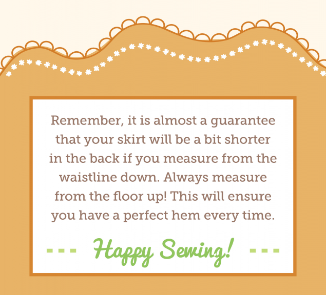 Skirt sewing reminder