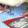 Sewing a fabric photo collage