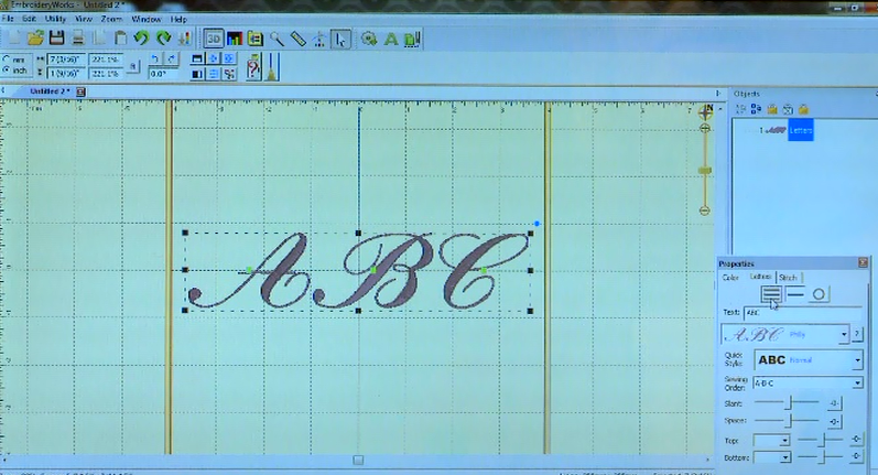 ABC font on a computer screen