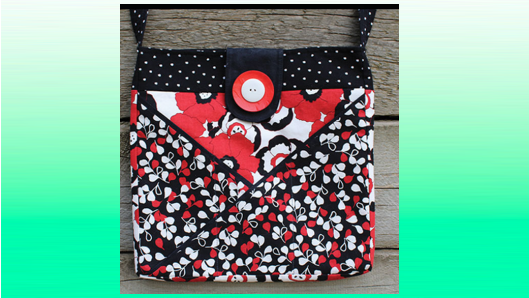Black, red and white cross pocket bag