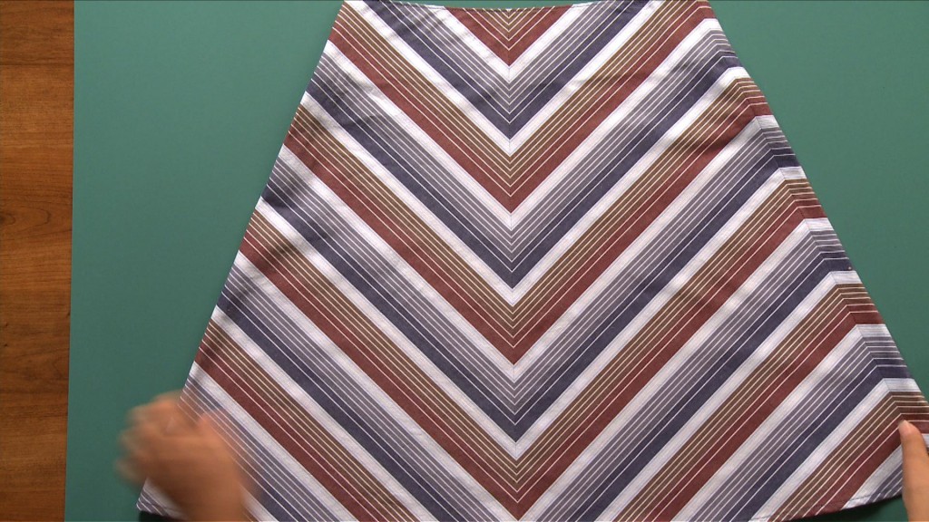 Diagonal striped skirt