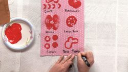 Vegetable paint stamps