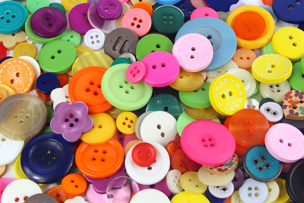 Many coloured sewing buttons