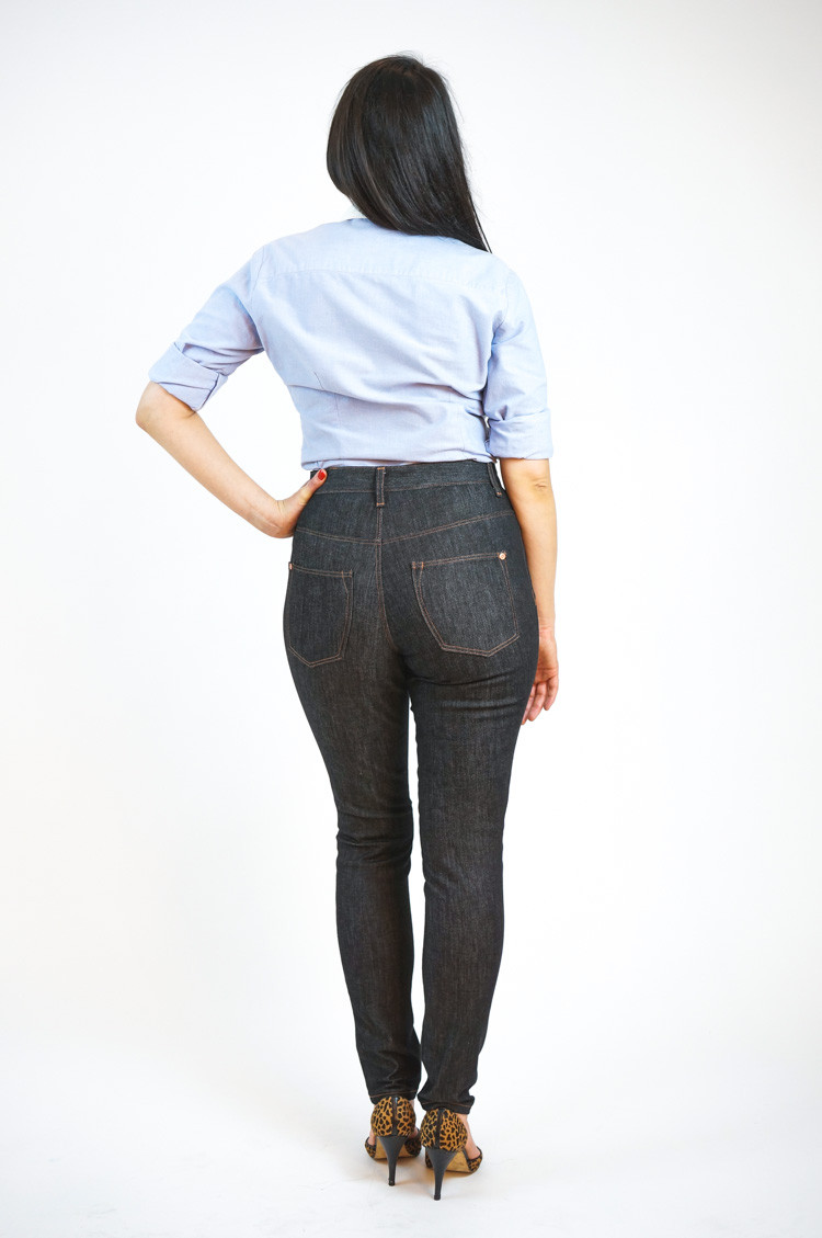 Back of a person wearing skinny jeans