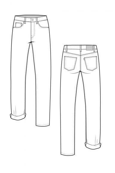 Drawing of boyfriend jeans