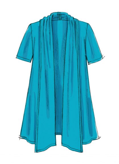Drawing of a blue shawl cardigan