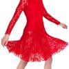 Red lace fit and flare dress