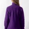Back of a purple stand-up collar jacket