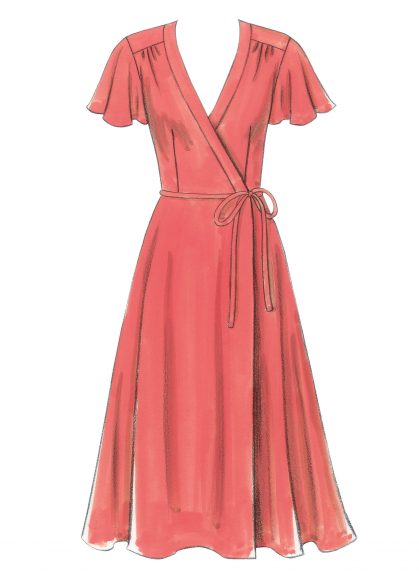 Short sleeve wrap dress