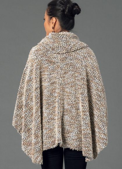 Back of a cowl-neck poncho