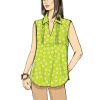 Drawing of a woman in a sleeveless green top
