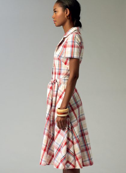 Side of a plaid shirt dress
