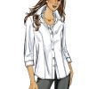 3/4 length sleeve button-down collared shirt