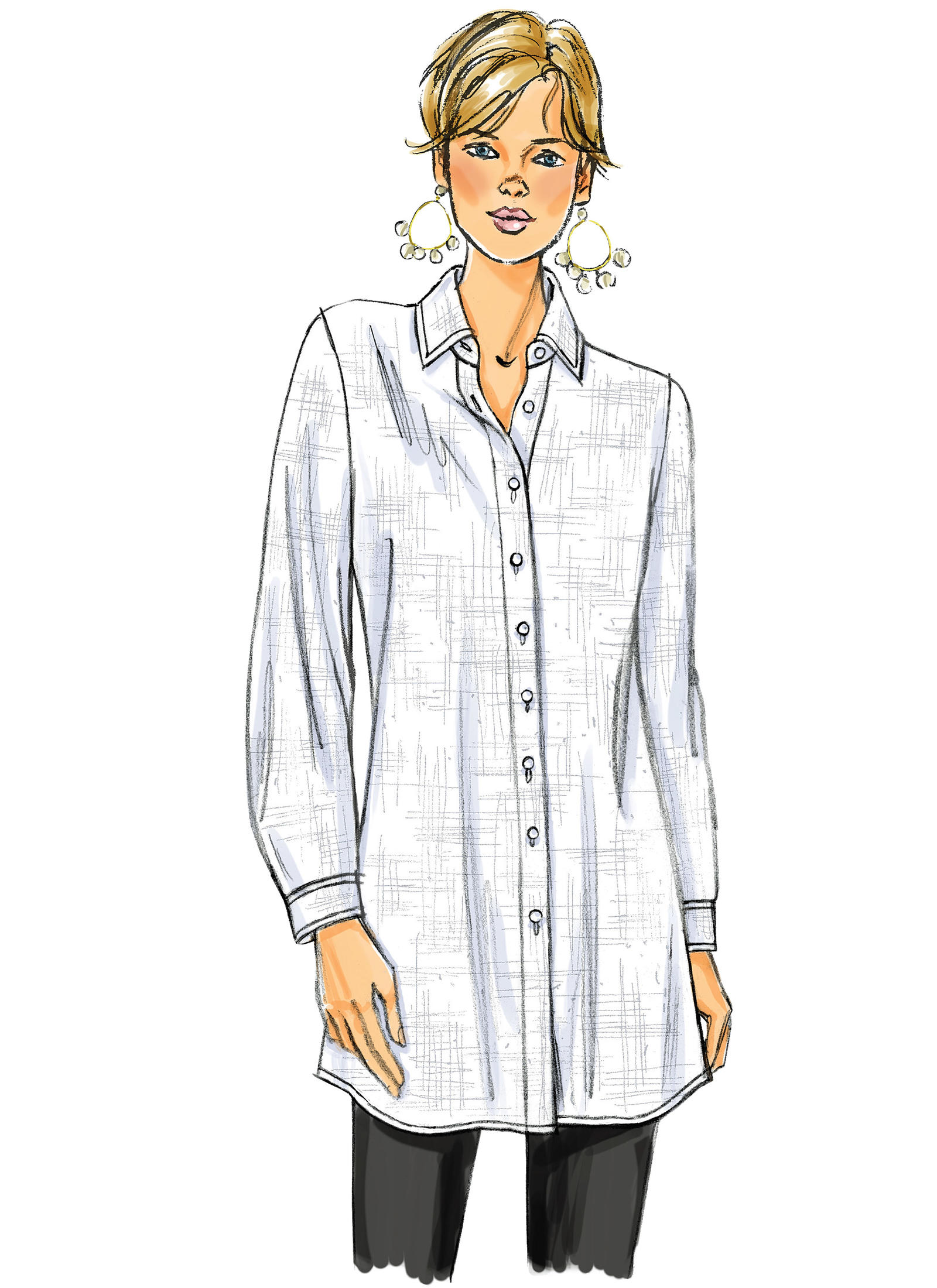 Butterick Misses’ Button-Down Collared Shirts Pattern | National Sewing ...