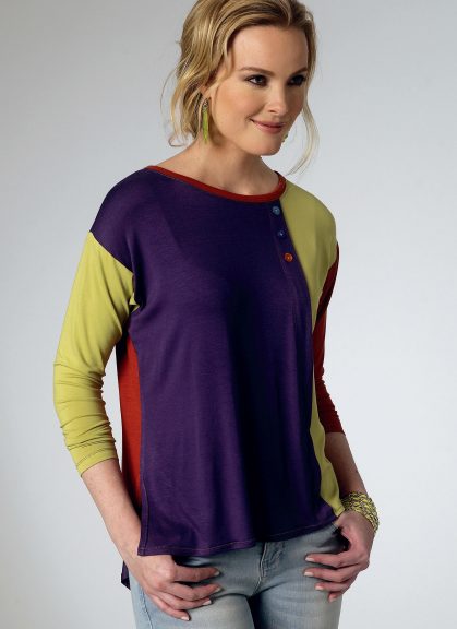 Colorful seam-detail top