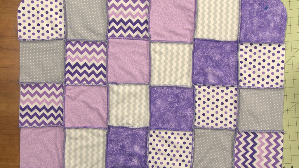 Purple patchwork sewing