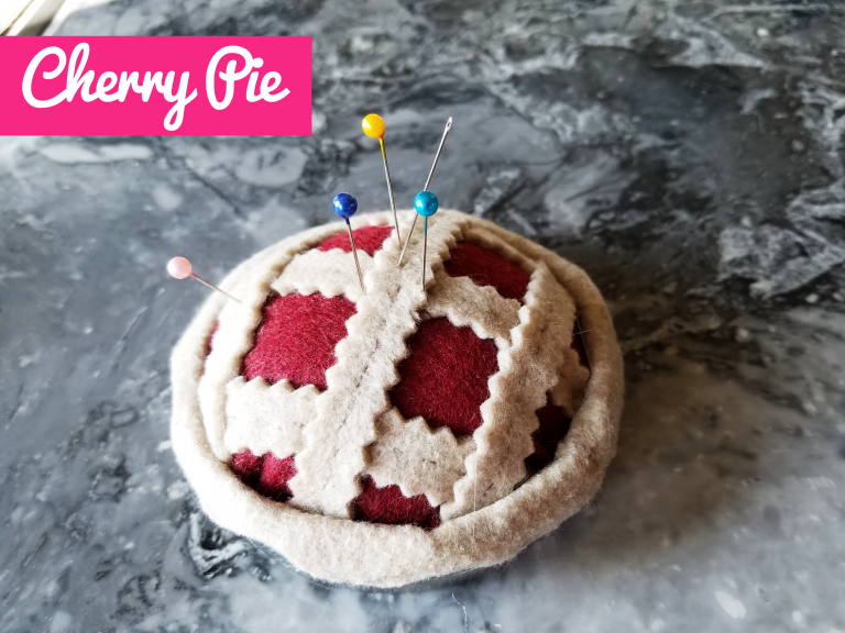 Cherry pie pin cushion